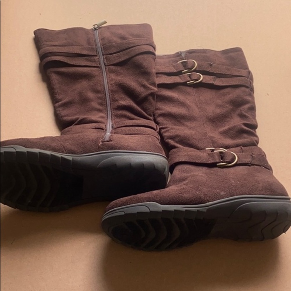 💜💜 Avenue Women’s Brown Fabric Boots Size 7W